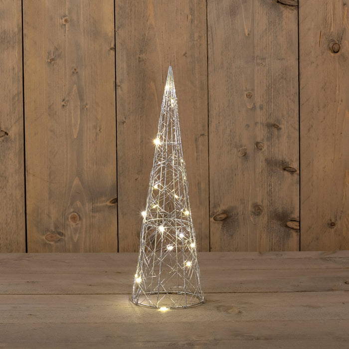 Anna's Collection kerstverlichting piramide - H40 - zilver