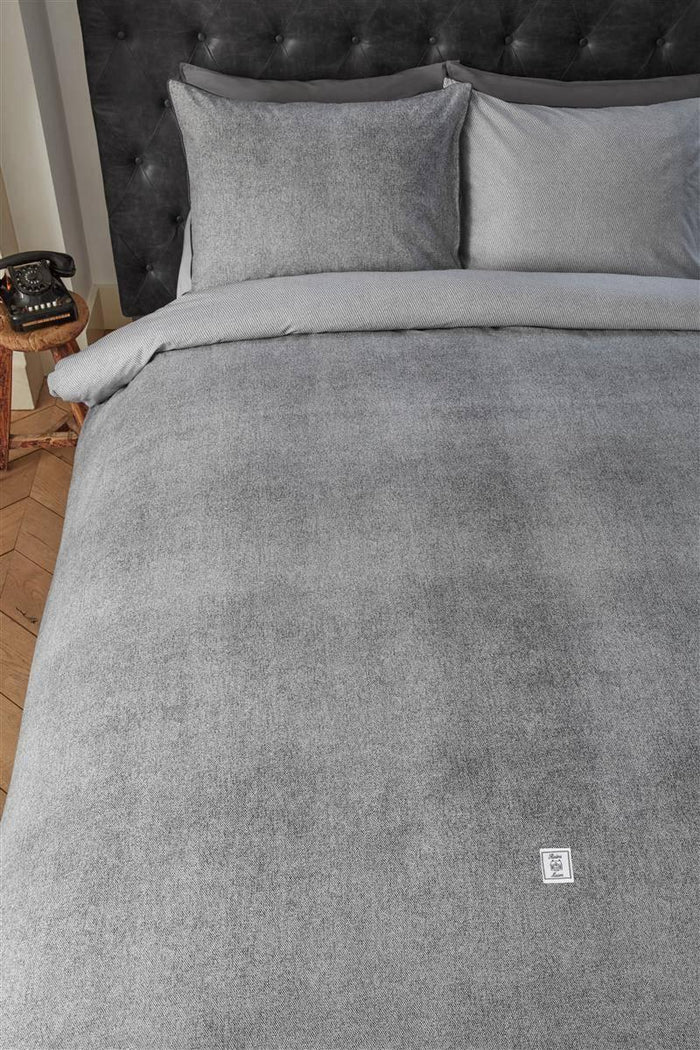 Riviera Maison Gingham Dekbedovertrek - 260x200|220 - Grijs