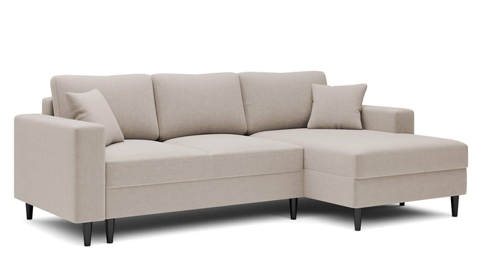 NADUVI Collection Hoekbank Malena velvet rechts met slaapfunctie