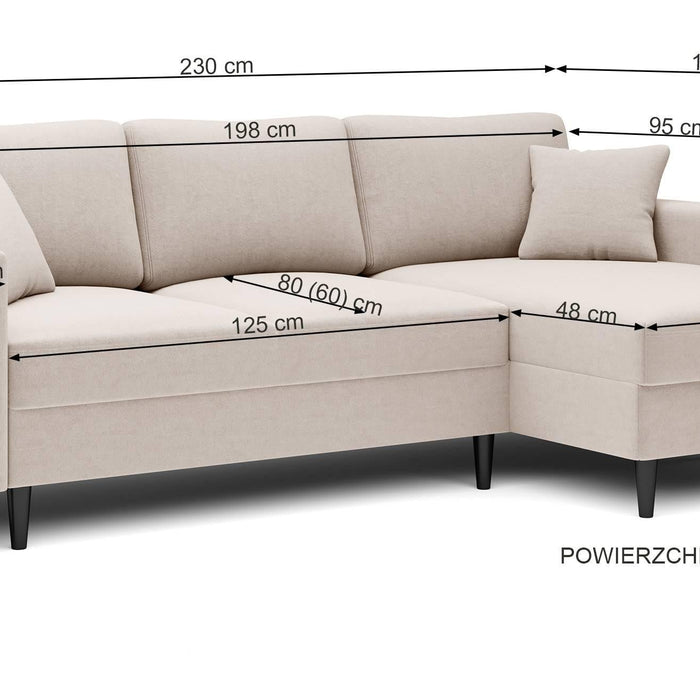 NADUVI Collection Hoekbank Malena velvet links met slaapfunctie