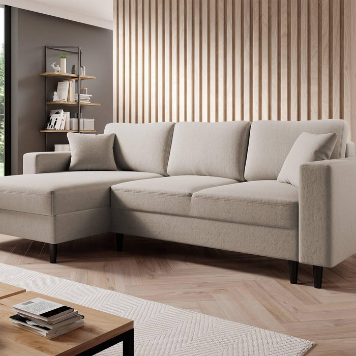 NADUVI Collection Hoekbank Malena velvet links met slaapfunctie