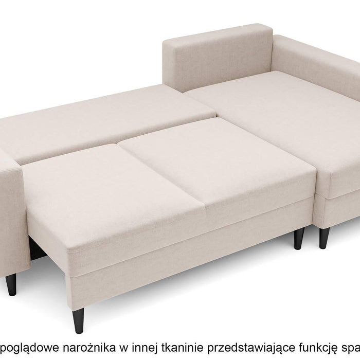 NADUVI Collection Hoekbank Malena velvet links met slaapfunctie