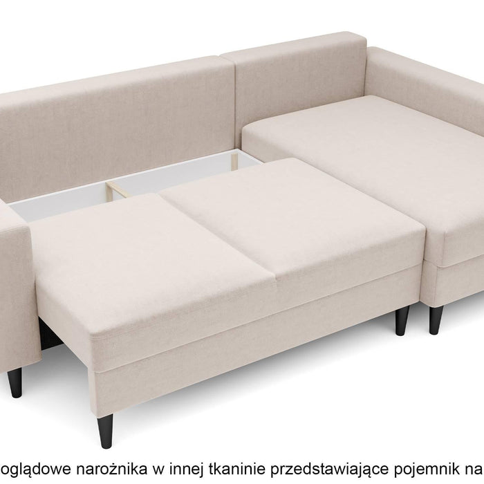 NADUVI Collection Hoekbank Malena velvet links met slaapfunctie