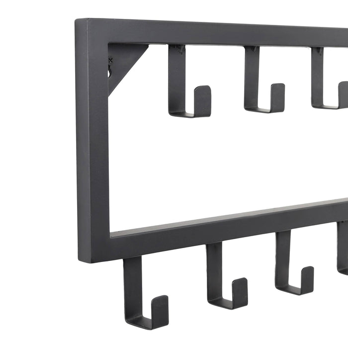 LOFT42 Bono Small Kapstok - Zwart – Metaal – 9 haken - 50x26x4