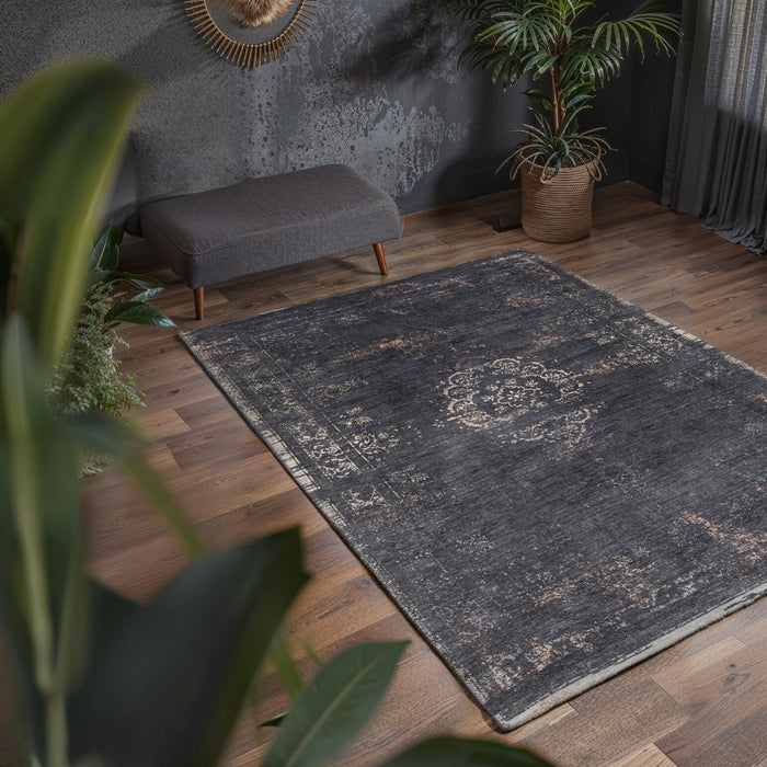 Louis de Poortere Medallion Fading World Vloerkleed 240 x 340 cm - Mineral Black