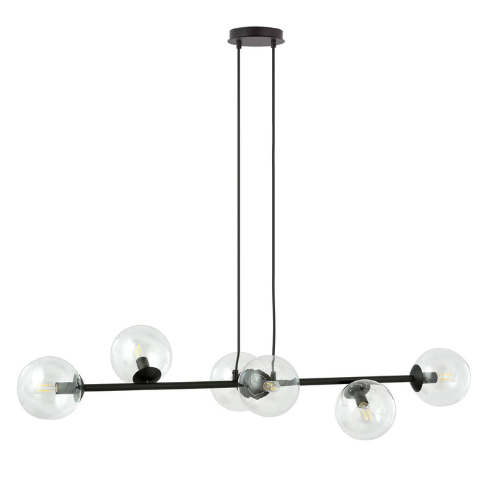 NADUVI Collection Zwarte hanglamp eettafel Valentino 6-lichts