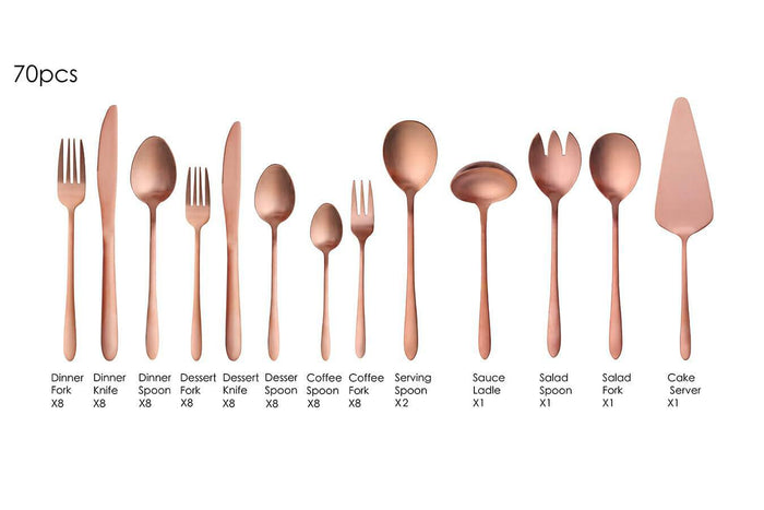 Buccan - Bestekset - London - 70 delig - Roségoud