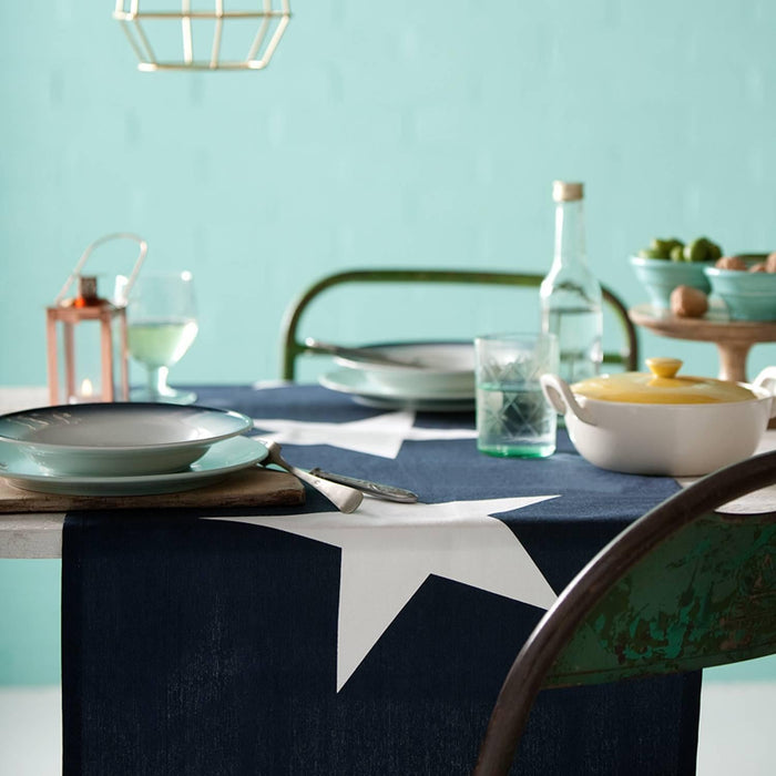 DDDDD tafelloper Étoile 50 x 150 cm blue per 2 stuks