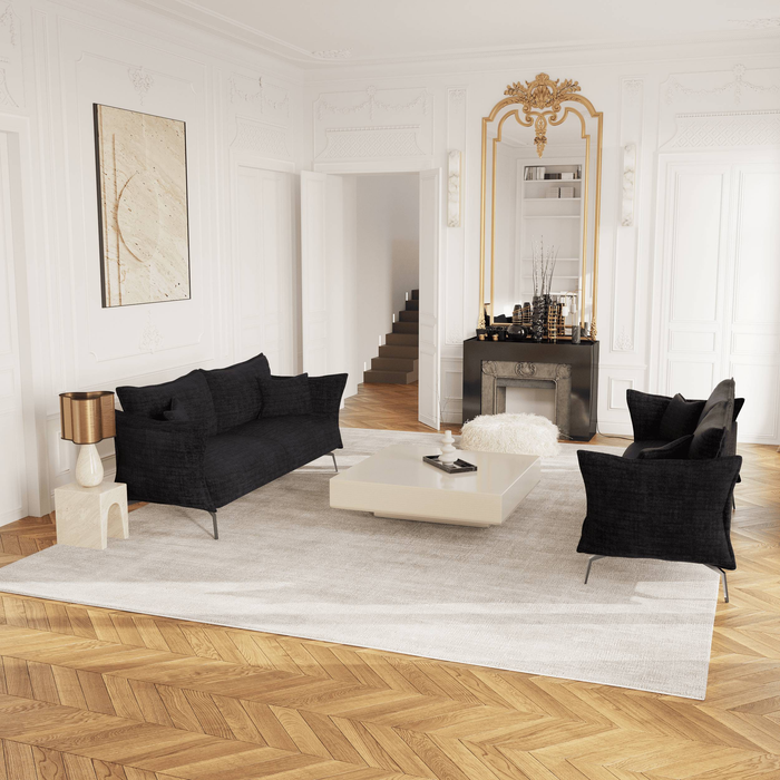 3-zits fluwelen bank met antraciet patroon