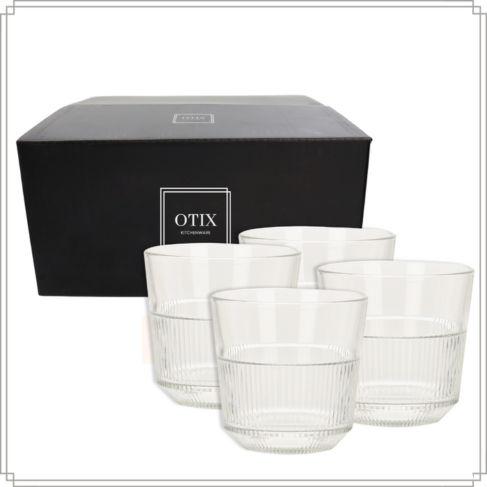 OTIX Waterglazen 270 ml set van 4 Transparant Glas Stapelbaar