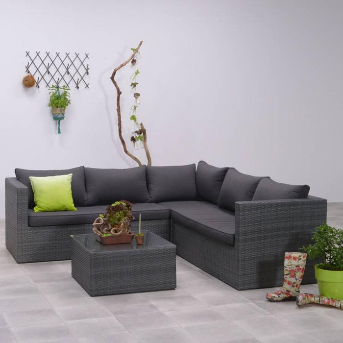 Montana loungeset - 4-delig - earl grey - dark antraciet