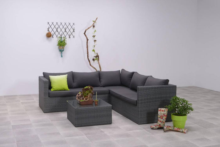 Montana loungeset - 4-delig - earl grey - dark antraciet