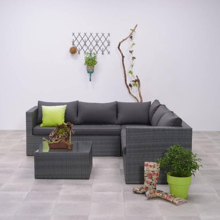 Montana loungeset - 4-delig - earl grey - dark antraciet