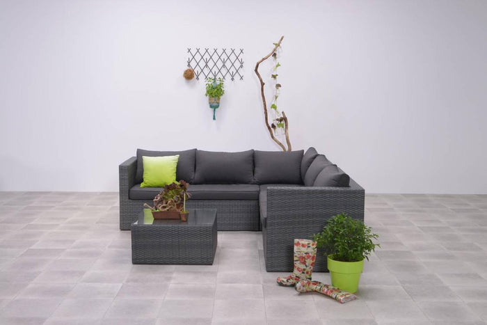 Montana loungeset - 4-delig - earl grey - dark antraciet