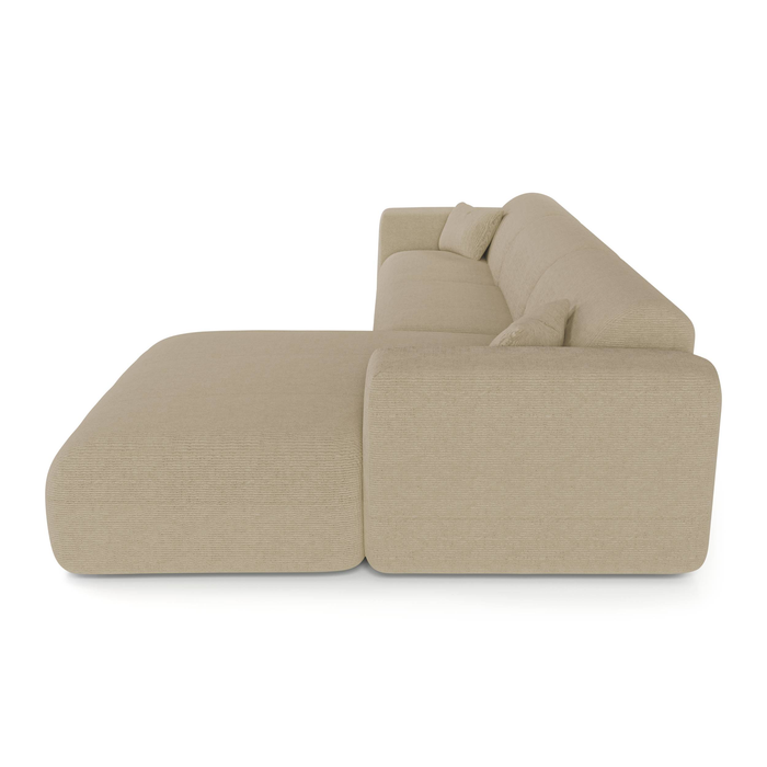 140cm beige ribfluwelen slaapbank dunlopillo rechte hoek slaapbank