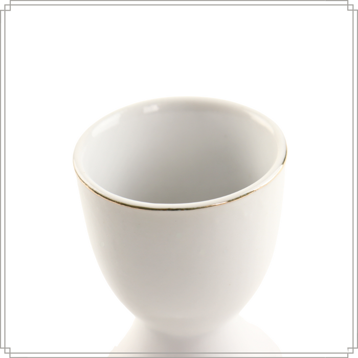 OTIX Eierdopjes Set van 6 Wit met Gouden rand CROCUS