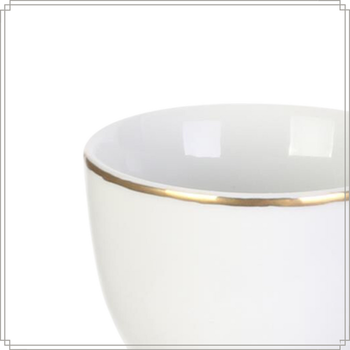 OTIX Eierdopjes Set van 6 Wit met Gouden rand CROCUS