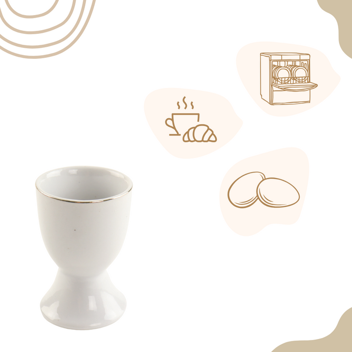 OTIX Eierdopjes Set van 6 Wit met Gouden rand CROCUS