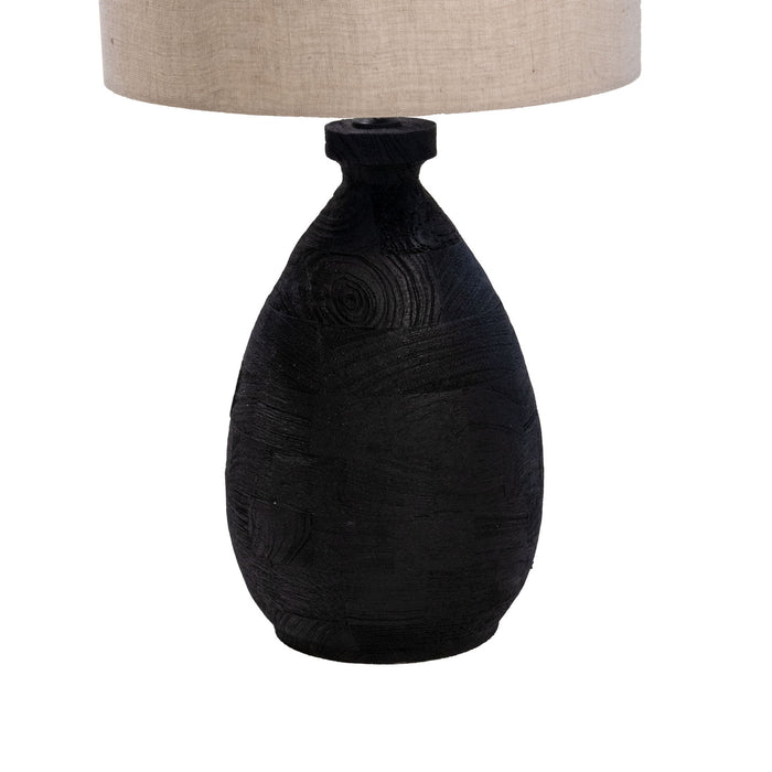 Giga Meubel - Tafellamp Zwart - 35cm - Hout - Tafellamp Mattia