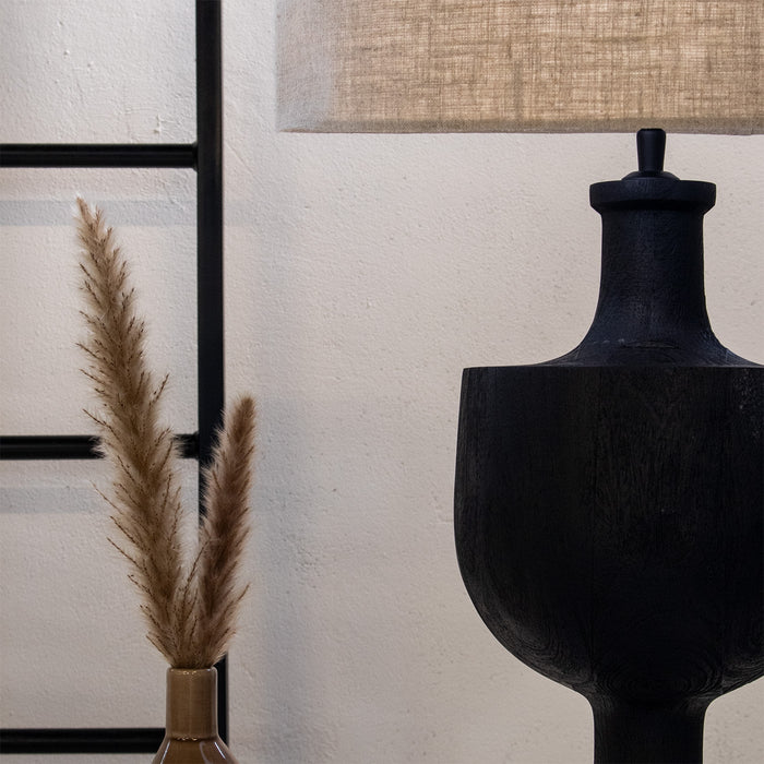 Giga Meubel - Tafellamp Zwart -40cm - Hout - Tafellamp Greta