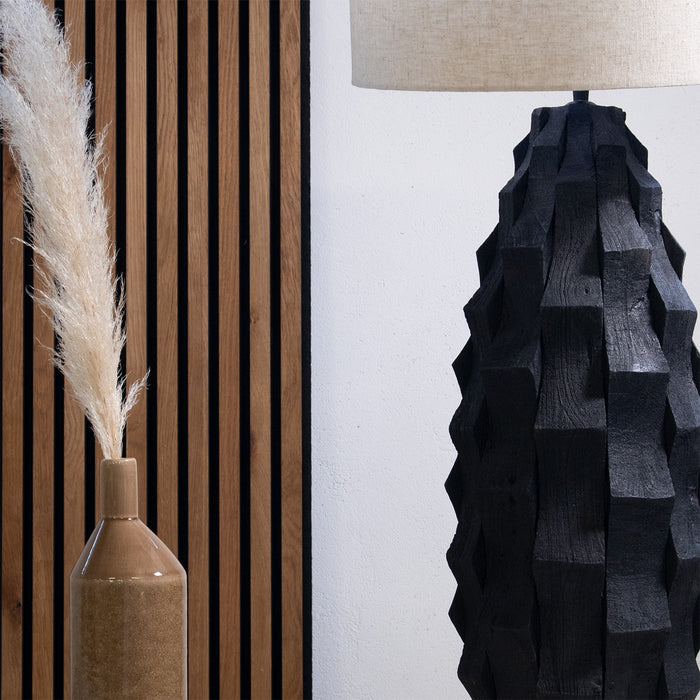Giga Meubel - Tafellamp Zwart - 40cm - Hout - Tafellamp Matteo