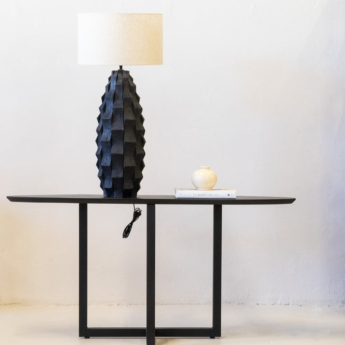 Giga Meubel - Tafellamp Zwart - 40cm - Hout - Tafellamp Matteo