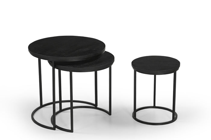 Giga Meubel - Salontafel Organisch Zwart - Set Van 3 - Kila