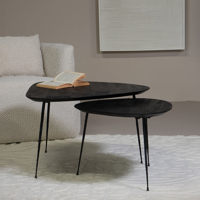 Giga Meubel - Salontafel Organisch Zwart - Set Van 2 - Remi