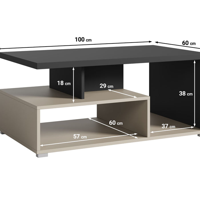 Meubella Salontafel Sekai - Antraciet - 100 cm