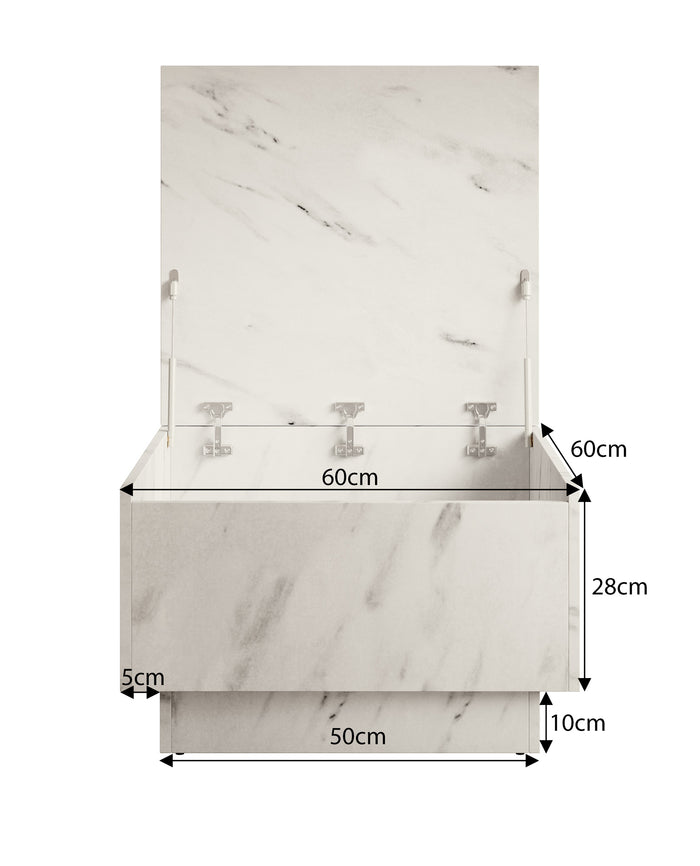 Meubella Salontafel Micha - Zwart marmerlook - 60 cm