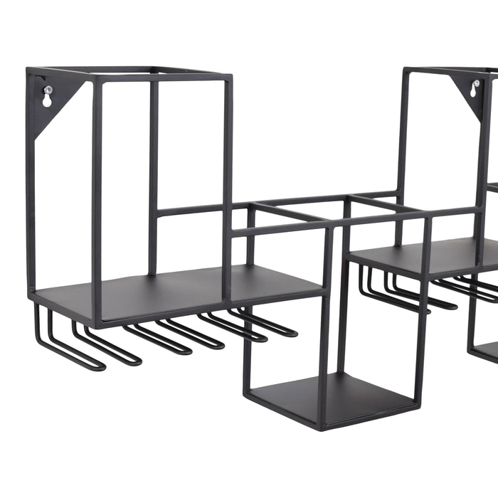 LOFT42 Chardo Wandwijnrek - Metaal - Zwart