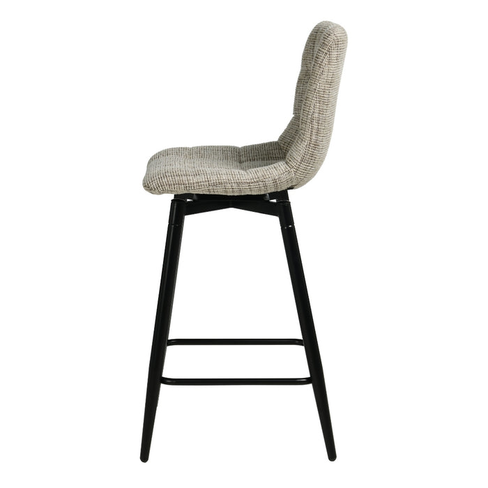 Giga Meubel - Barstoel Taupe Stof - Draaibaar - Jente - Set van 2