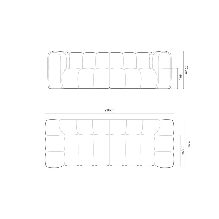 Micadoni Lupine 3-zitsbank - Chenille - Beige