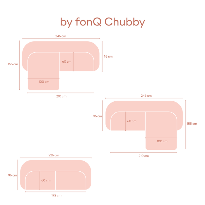 by fonQ Chubby 3-zitsbank - Bouclé Greige