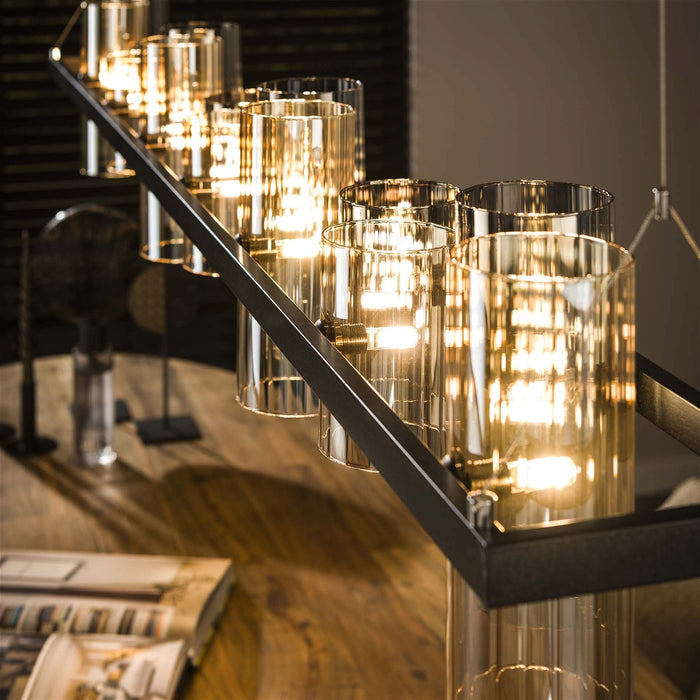 Giga Meubel - Hanglamp Gemixt Glas - 14-Lichts - 190x20x150cm