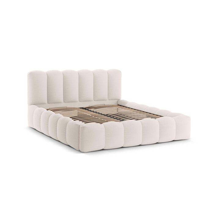 Micadoni Lupine Bedframe met Opbergruimte 160 x 200 cm - Lichtbeige