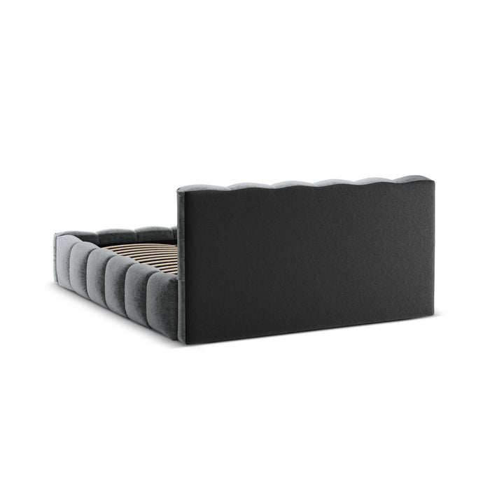 Micadoni Lupine Bedframe met Opbergruimte 140 x 200 cm - Chenille - Platina