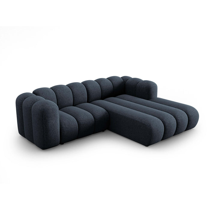 Micadoni Lupine 3-zits Hoekbank met Chaise Longue Rechts - Chenille - Koningsblauw