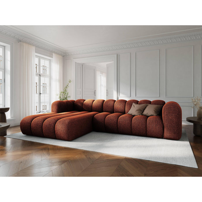 Micadoni Lupine 4-zits Hoekbank met Chaise Longue Links - Chenille - Terra