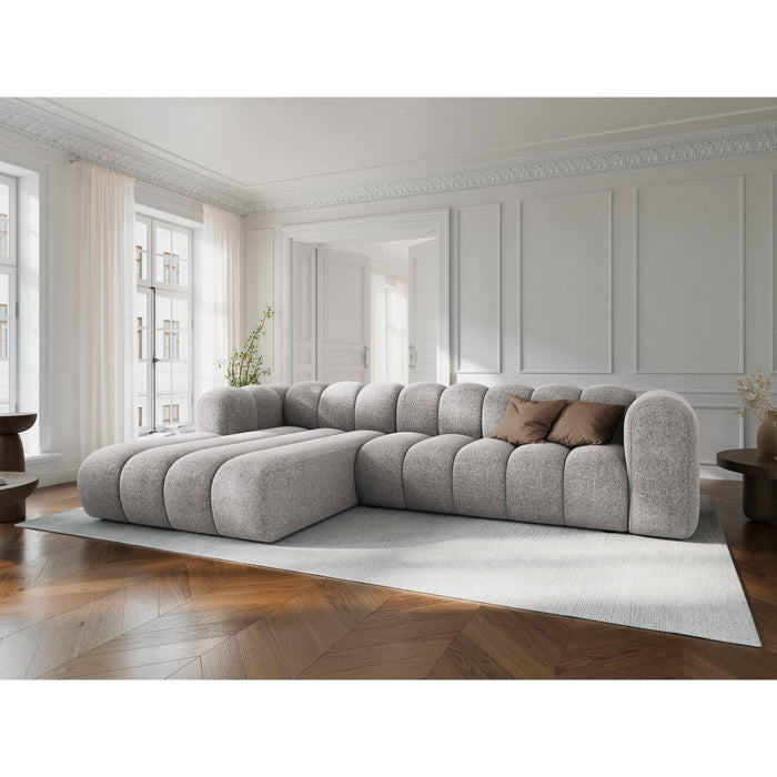 Micadoni Lupine 4-zits Hoekbank met Chaise Longue Links - Chenille - Lichtgrijs