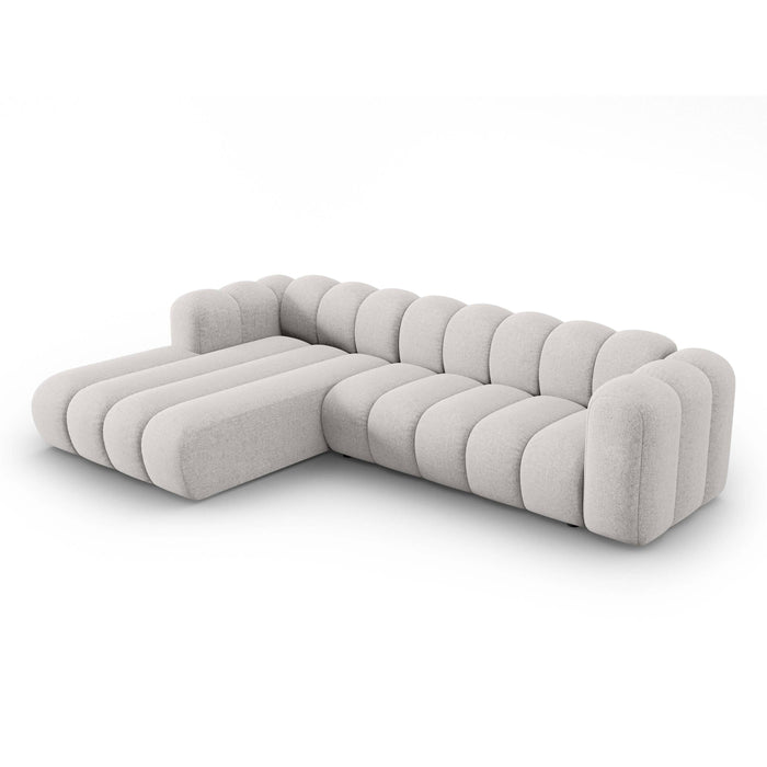 Micadoni Lupine 4-zits Hoekbank met Chaise Longue Links - Chenille - Lichtgrijs