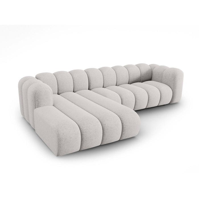 Micadoni Lupine 4-zits Hoekbank met Chaise Longue Links - Chenille - Lichtgrijs