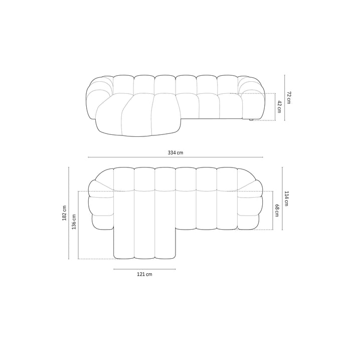 Micadoni Diana 4-zits Hoekbank met Chaise Longue Links - Mintgroen