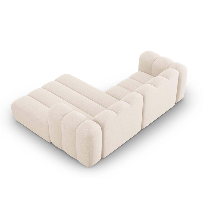Micadoni Lupine 3-zits Hoekbank met Chaise Longue Rechts - Chenille - Lichtbeige