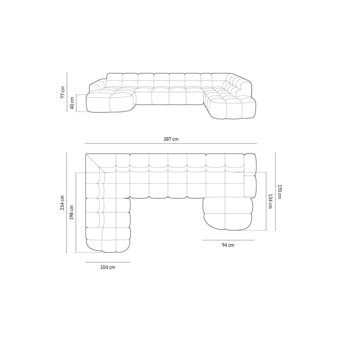 Micadoni Lisa U-bank Links - Velvet - Lichtbeige