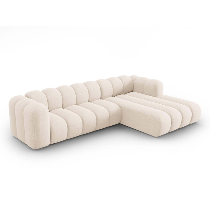 Micadoni Lupine 4-zits Hoekbank met Chaise Longue Rechts - Chenille - Lichtbeige