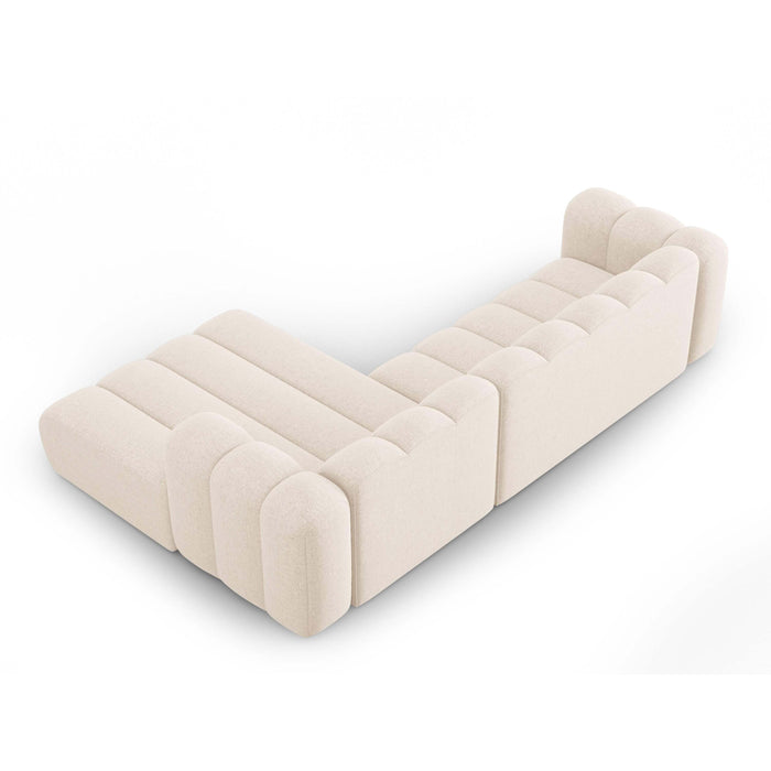 Micadoni Lupine 4-zits Hoekbank met Chaise Longue Rechts - Chenille - Lichtbeige