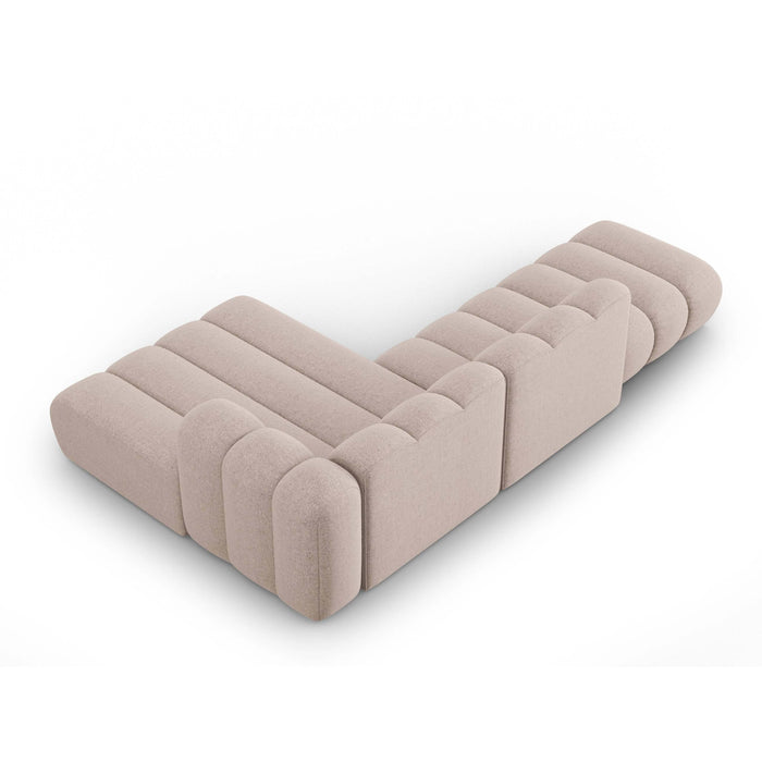 Micadoni Lupine 5-zits Hoekbank met Chaise Longue Open Rechts - Chenille - Beige