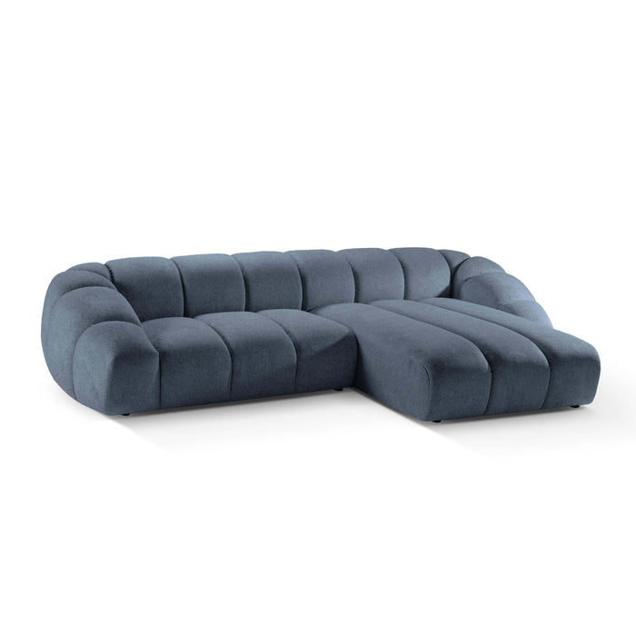 Micadoni Diana 4-zits Hoekbank met Chaise Longue Rechts - Denimblauw