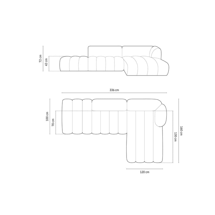 Micadoni 5-zits hoekbank Harry open rechts velvet